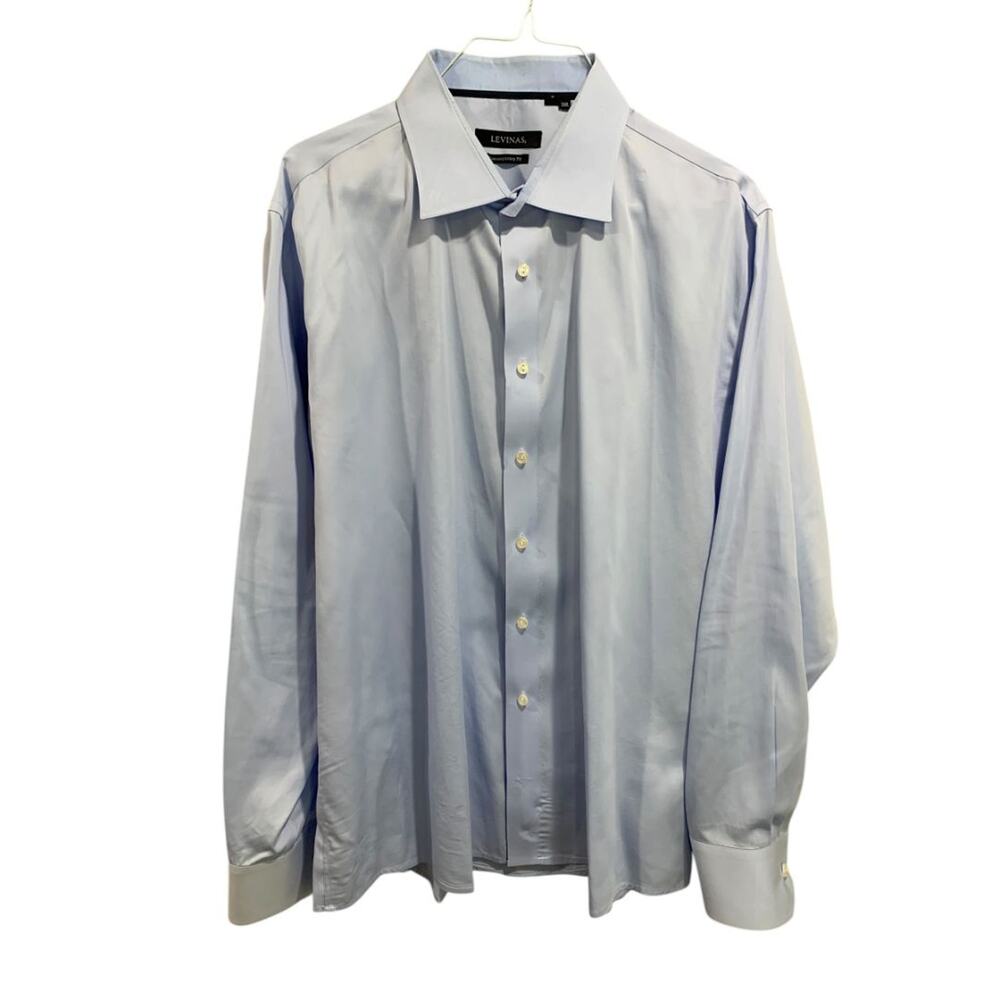 3XL (18.5-19  38) Levinas Contemporary Fit Mens Button Up Dress Shirt Light Blue